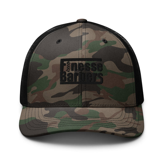 Finesse Barbers Camouflage Trucker Hat